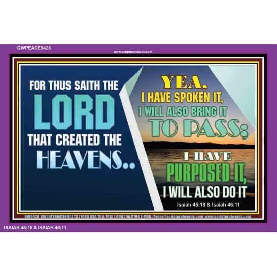 I WILL ALSO BRING IT TO PASS   Scriptural Framed Signs   (GWPEACE9428)   