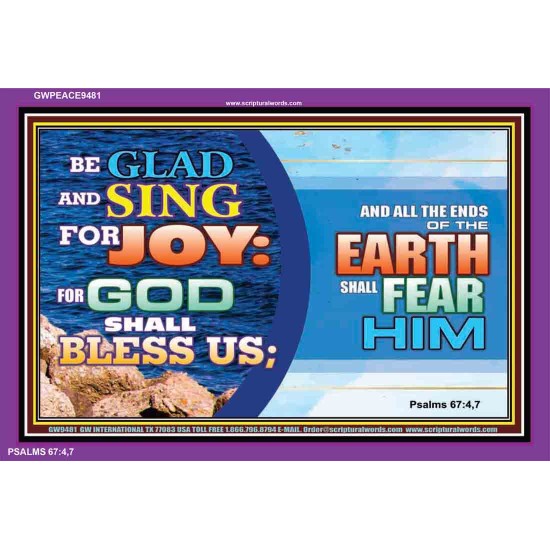 GOD SHALL BLESS US   Biblical Art Acrylic Glass Frame   (GWPEACE9481)   