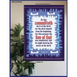THE SON OF GOD WAS MANIFESTED   Bible Verses Framed Art   (GWPOSTER007)   