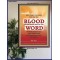 OVERCOME BY THE BLOOD OF THE LAMB   Large Frame Scripture Wall Art   (GWPOSTER025)   "44X62"