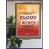 OVERCOME BY THE BLOOD OF THE LAMB   Large Frame Scripture Wall Art   (GWPOSTER025)   "44X62"