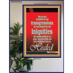 WOUNDED FOR OUR TRANSGRESSIONS   Acrylic Glass Framed Bible Verse   (GWPOSTER1044)   
