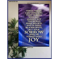 YOUR SORROW SHALL BE TURNED INTO JOY   Framed Scripture Art   (GWPOSTER1309)   