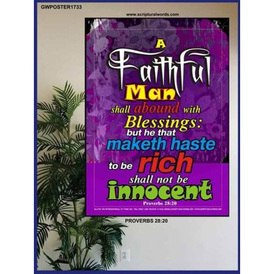 A FAITHFUL MAN   Framed Scripture Art   (GWPOSTER1733)   