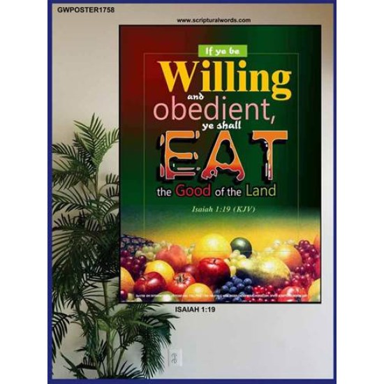 WILLING AND OBEDIENT   Christian Paintings Frame   (GWPOSTER1758)   