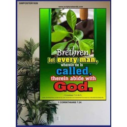 ABIDE WITH GOD   Large Frame Scripture Wall Art   (GWPOSTER1926)   