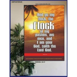 YE ARE MY FLOCK    Biblical Art Acrylic Glass Frame    (GWPOSTER226)   