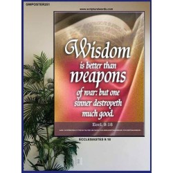 WISDOM IS BETTER THAN WEAPONS   Inspirational Wall Art Poster   (GWPOSTER251)   