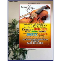 THE VOICE OF JOY   Scripture Wooden Framed Signs   (GWPOSTER3017)   