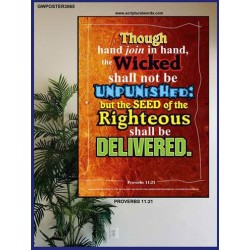 THE RIGHTEOUS SHALL BE DELIVERED   Modern Christian Wall Dcor Frame   (GWPOSTER3065)   