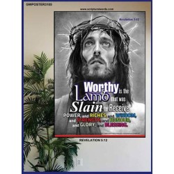 WORTHY IS THE LAMB   Religious Art Acrylic Glass Frame   (GWPOSTER3105)   
