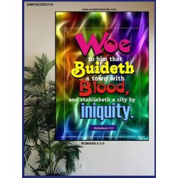 A TOWN WITH BLOOD?   Bible Verses Framed Art   (GWPOSTER3170)   