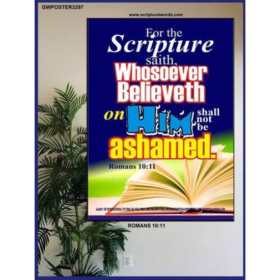 WHOSOEVER BELIEVETH   Acrylic Glass Frame Scripture Art   (GWPOSTER3297)   