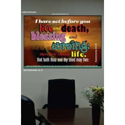 SET BEFORE YOU LIFE AND DEATH   Bible Verse Framed Art   (GWPOSTER3547)   