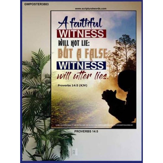 A FAITHFUL WITNESS   Encouraging Bible Verse Frame   (GWPOSTER3883)   