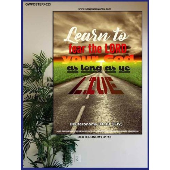 LEARN TO FEAR THE LORD   Religious Art Acrylic Glass Frame   (GWPOSTER4023)   