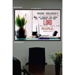 WORKING AS FOR THE LORD   Bible Verse Frame   (GWPOSTER4356)   