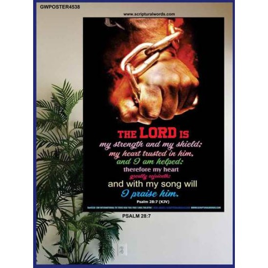 WITH MY SONG WILL I PRAISE HIM   Framed Sitting Room Wall Decoration   (GWPOSTER4538)   