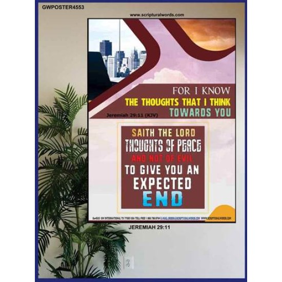 THE THOUGHTS THAT I THINK   Scripture Art Acrylic Glass Frame   (GWPOSTER4553)   