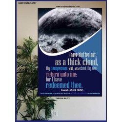 AS A THICK CLOUD   Scripture Art Acrylic Glass Frame   (GWPOSTER4757)   