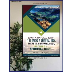 THERE IS A SPIRITUAL BODY   Inspirational Wall Art Wooden Frame   (GWPOSTER4943)   