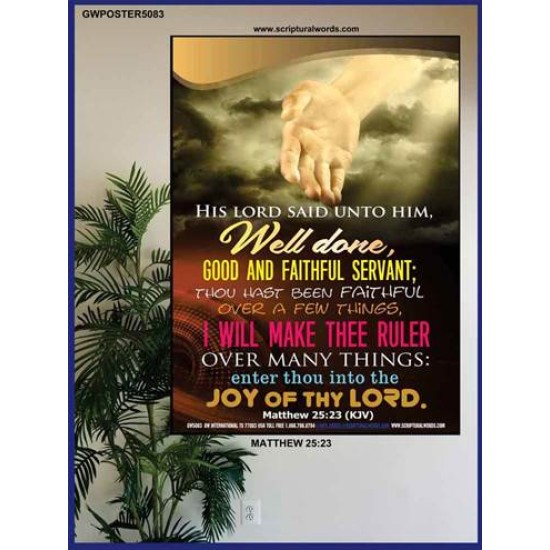 WELL DONE GOOD AND FAITHFUL SERVANT   Scriptural Portrait Frame   (GWPOSTER5083)   