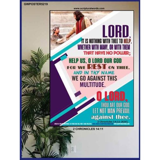 WE REST ON THEE   Frame Bible Verse   (GWPOSTER5219)   
