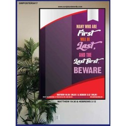 AND THE LAST FIRST   Large Frame Scripture Wall Art   (GWPOSTER5417)   