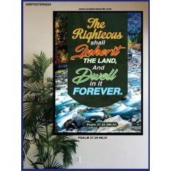 THE RIGHTEOUS SHALL INHERIT THE LAND   Contemporary Christian Poster   (GWPOSTER6524)   