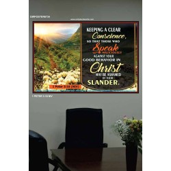 A CLEAR CONSCIENCE   Scripture Frame Signs   (GWPOSTER6734)   "38x26"