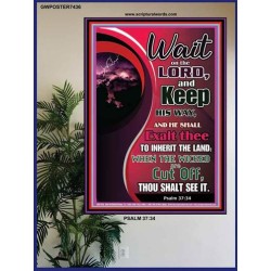 WAIT ON THE LORD   Framed Bible Verse Online   (GWPOSTER7436)   