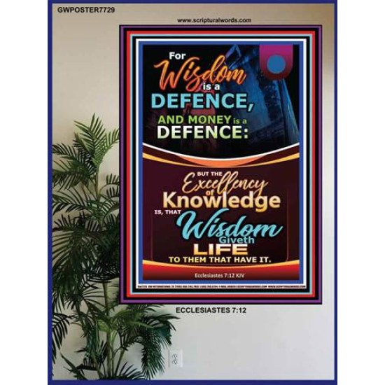 WISDOM A DEFENCE   Bible Verses Framed for Home   (GWPOSTER7729)   