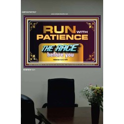 RUN WITH PATIENCE   Contemporary Christian Wall Art   (GWPOSTER7837)   
