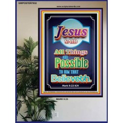 ALL THINGS ARE POSSIBLE   Bible Verses Wall Art Acrylic Glass Frame   (GWPOSTER7932)   