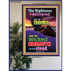 THE RIGHTEOUS IS DELIVERED   Encouraging Bible Verse Frame   (GWPOSTER8085)   