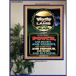 WORTHY IS THE LAMB   Framed Bible Verse Online   (GWPOSTER8494)   