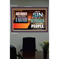 RIGHTEOUSNESS EXALTS A NATION   Encouraging Bible Verse Framed   (GWPOSTER8530)   