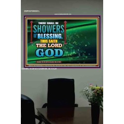 SHOWERS OF BLESSINGS   Encouraging Bible Verses Frame   (GWPOSTER8551L)   