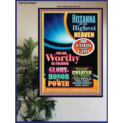 WORTHY TO RECEIVE ALL GLORY   Acrylic Glass framed scripture art   (GWPOSTER8631)   
