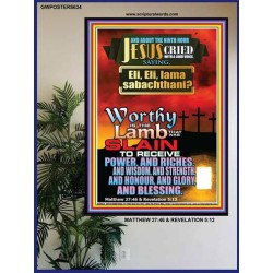WORTHY IS THE LAMB   Biblical Art Acrylic Glass Frame    (GWPOSTER8634)   