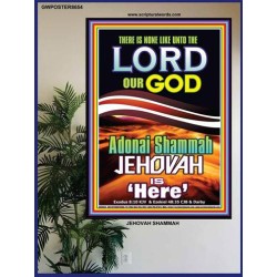 ADONAI JEHOVAH SHAMMAH GOD IS HERE   Framed Hallway Wall Decoration   (GWPOSTER8654)   