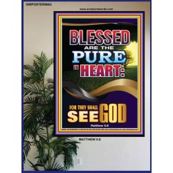THEY SHALL SEE GOD   Scripture Art Acrylic Glass Frame   (GWPOSTER8663)   