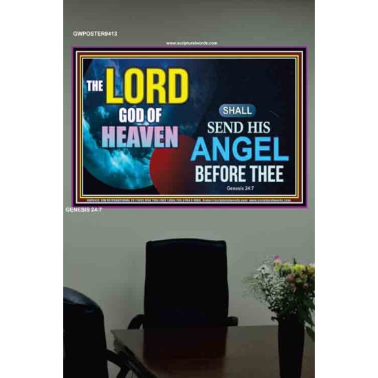 SEND HIS ANGEL BEFORE THEE   Framed Scripture Dcor   (GWPOSTER9413)   