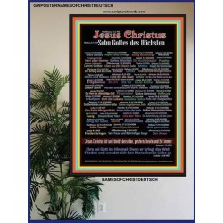 NAMES OF JESUS CHRIST WITH BIBLE VERSES IN GERMAN LANGUAGE {Namen Jesu Christi}   POSTER   (GWPOSTERNAMESOFCHRISTDEUTSCH)   "24x36"