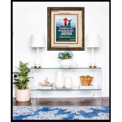 VICTORY THROUGH OUR LORD JESUS CHRIST   Encouraging Bible Verses Framed   (GWUNITY3238)   "20x25"