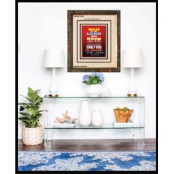 WAIT ON THE LORD   Bible Verses Wall Art Acrylic Glass Frame   (GWUNITY6535)   "20x25"