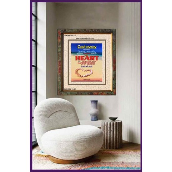 A NEW HEART AND A NEW SPIRIT   Scriptural Portrait Acrylic Glass Frame   (GWUNITY1775)   