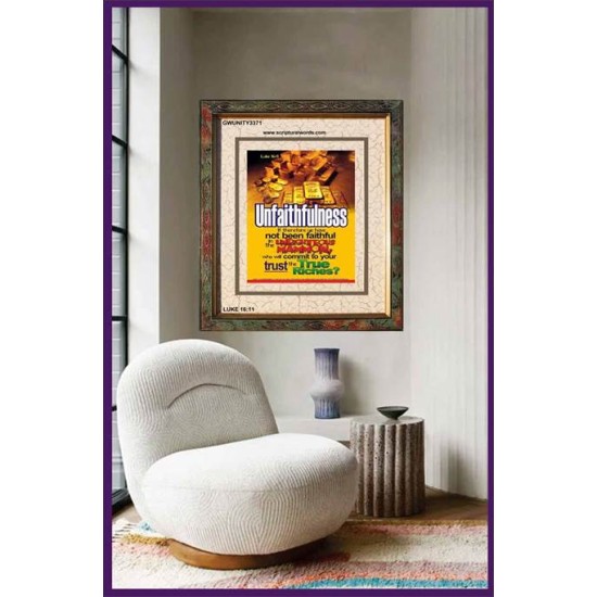 TRUE RICHES   Acrylic Glass Frame Scripture Art   (GWUNITY3371)   