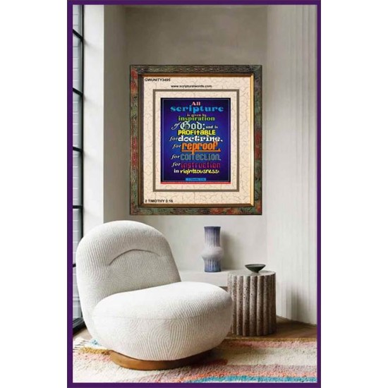ALL SCRIPTURE   Christian Quote Frame   (GWUNITY3495)   