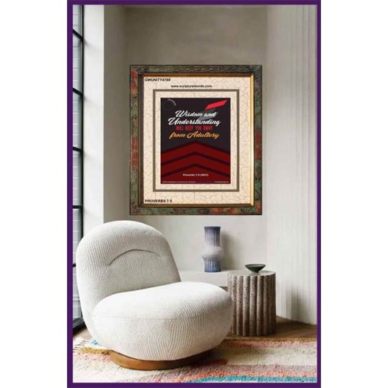 WISDOM AND UNDERSTANDING   Bible Verses Framed for Home   (GWUNITY4789)   
